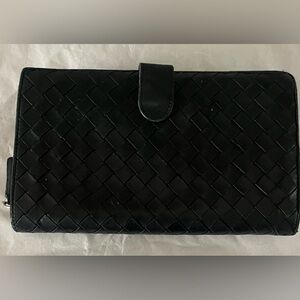 Bottega Veneta Black Woven Wallet